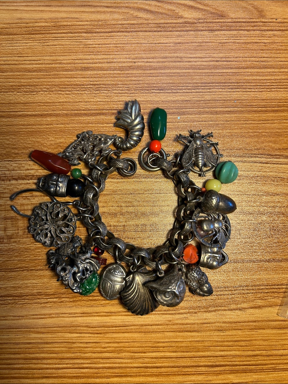 Napier Asian silver tone book bracelet